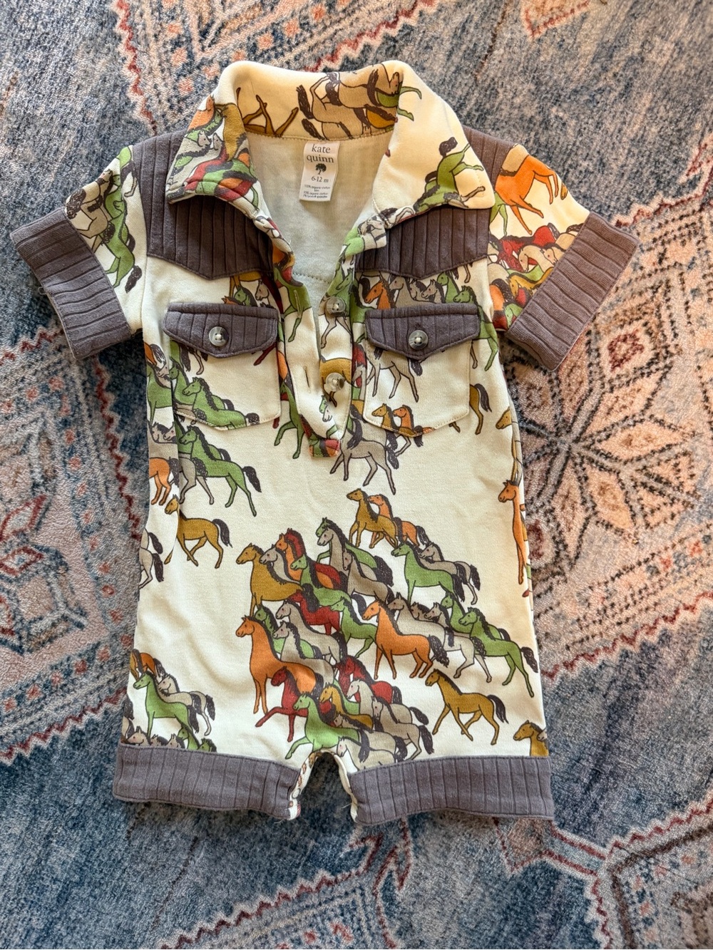 kate Quinn Romper - Retro Horse Print